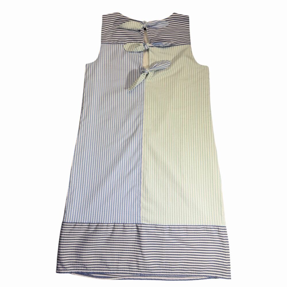 Vineyard Vines Seersucker Colorblock Tie Back Shift Dress - 146th Kentucky Derby - Picture 8 of 16